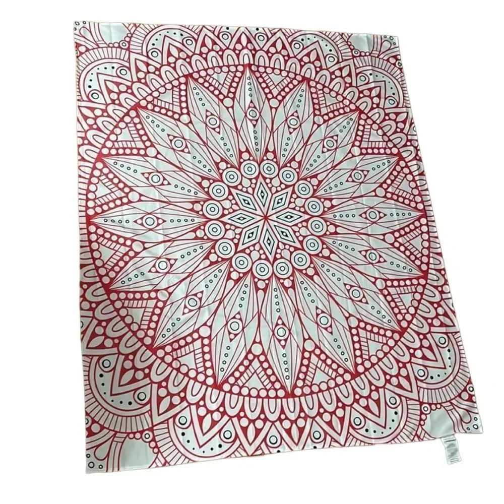 🎉HP BEST IN HOME POSH PARTY 5/18•TAPESTRY• 50”X 60” pinkish/red & black mandala